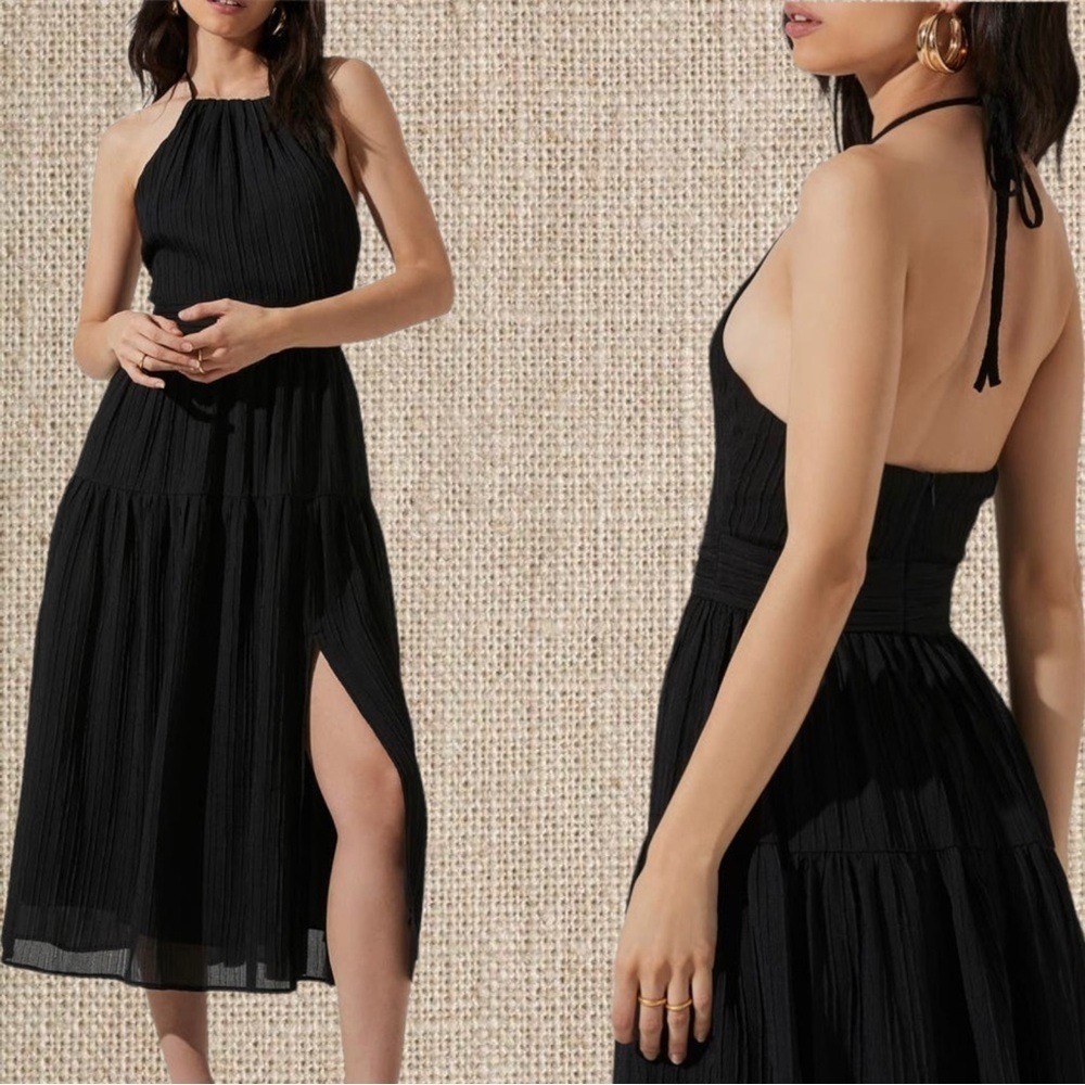 Astr Black Halter Midi Dress - Picture 2 of 2